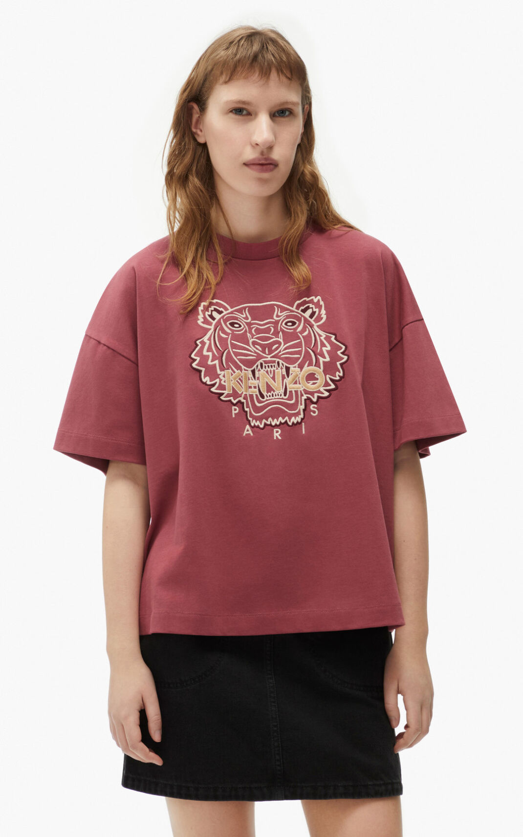 Camiseta Kenzo Tiger boxy Feminino - Pretas | 923DSWMIC